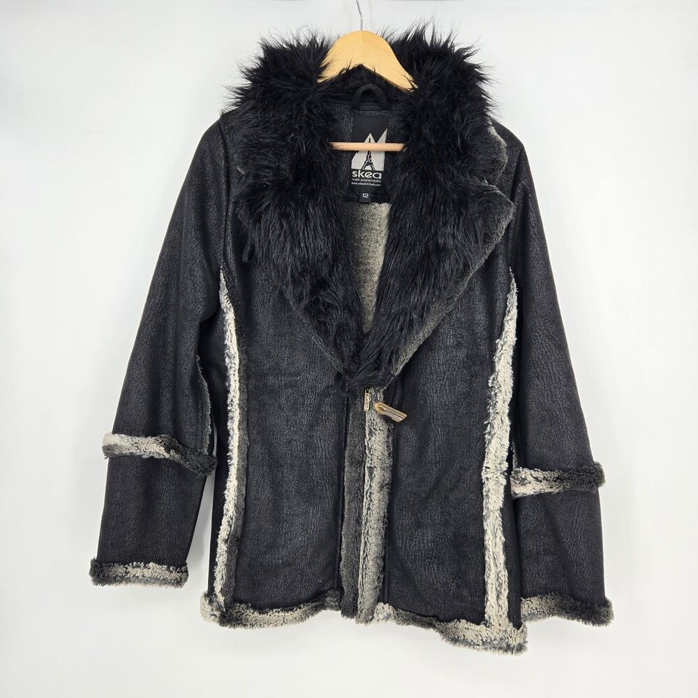 Skea Limited Vail faux suede coat faux fur trim lining womens‎ 12 warm skiwear